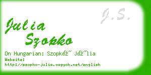 julia szopko business card